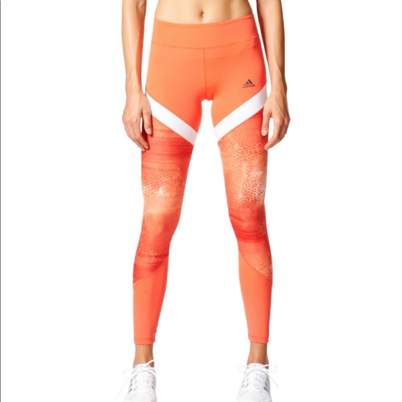 orange adidas tights